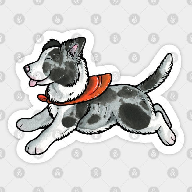 Border Collie Puppy Sticker by animalartbyjess